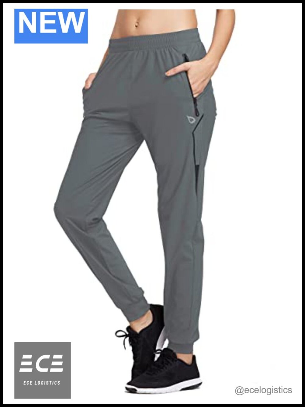 Women's Lightweight Joggers Hiking Pants with Zipper Pockets Quick Dry Workout